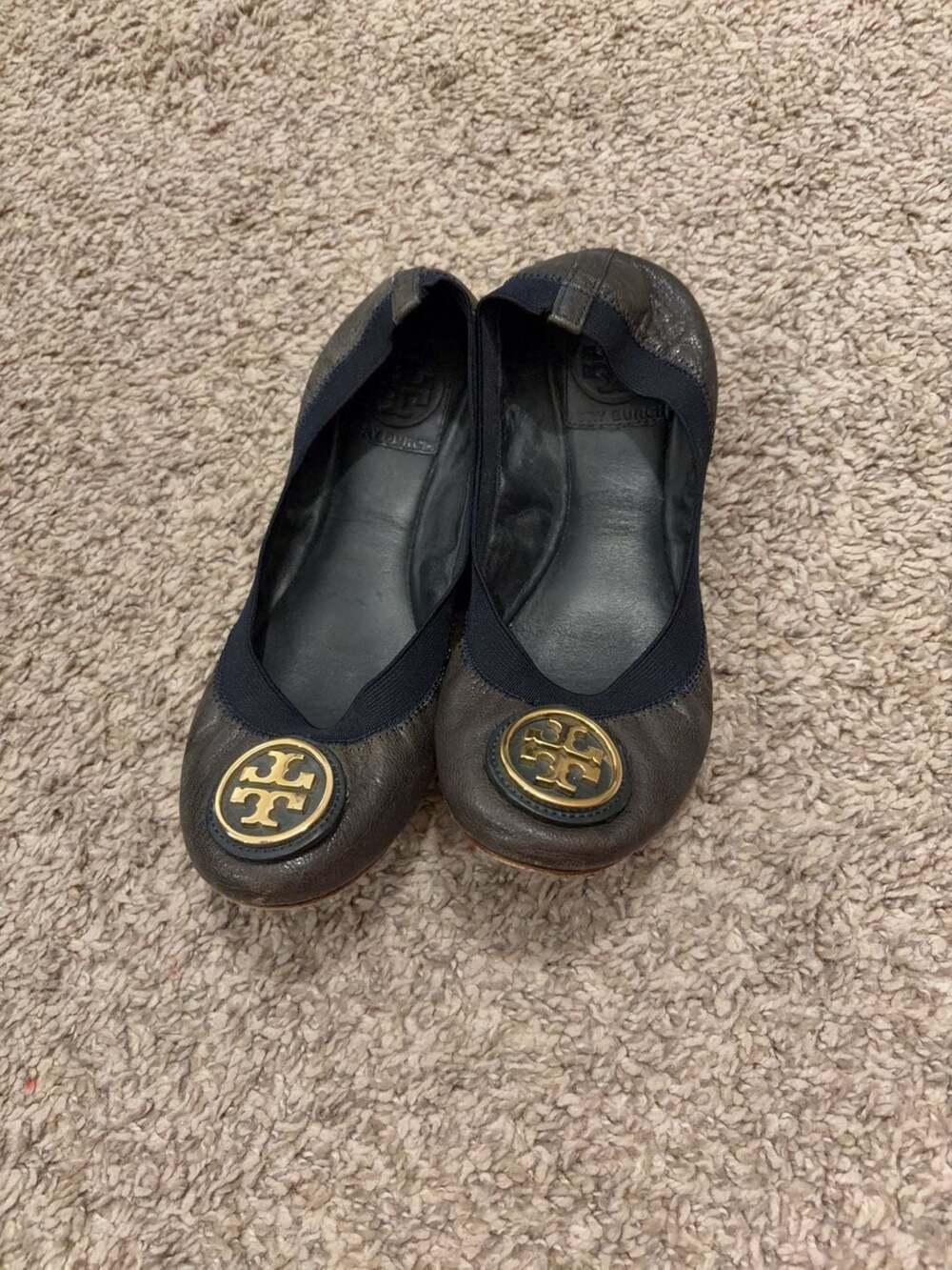 Tory Burch Reva Leather Ballet Flats Size 6M